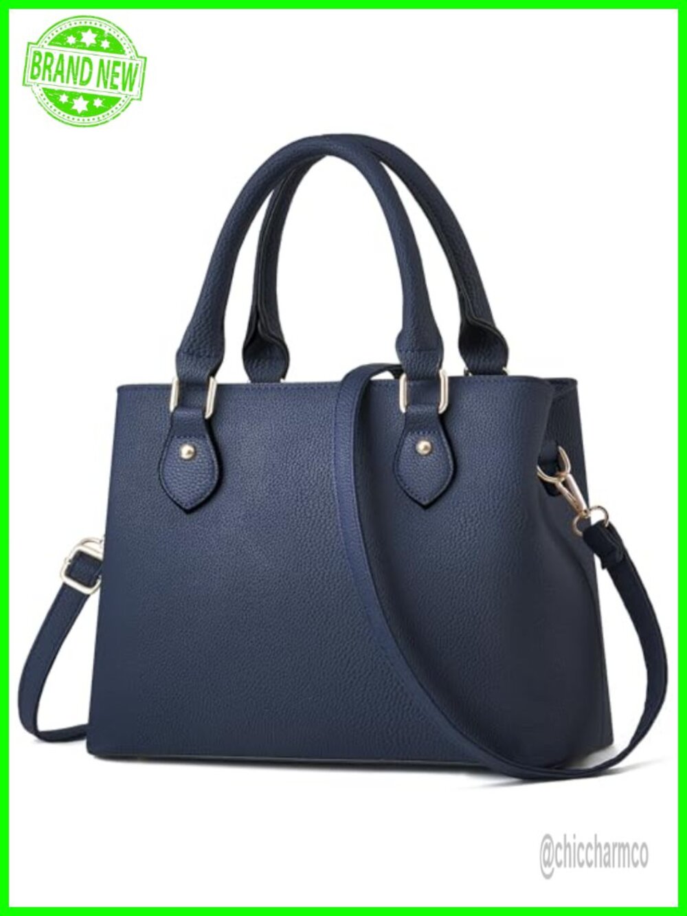 Synthetic Leather Satchel Crossbody Tote Shoulder Bag Adjustable Strap